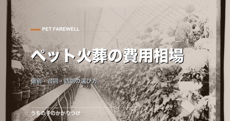 ペット火葬の費用相場｜個